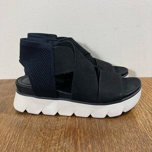 Eileen Fisher Chant Criss Cross Leather Sandal Women’s Various Sizes Black NWOT